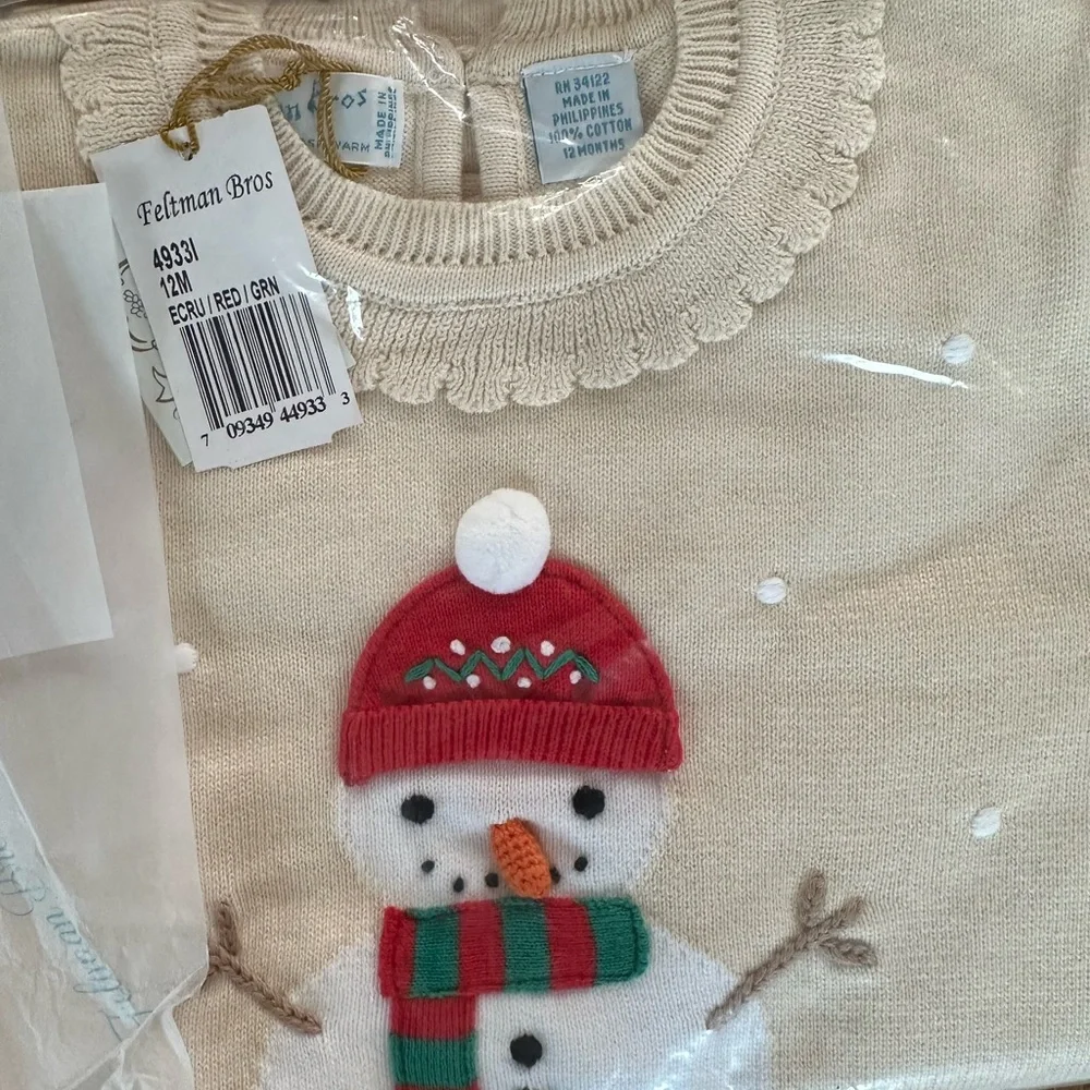Feltman Brothers 12 months Snowman Knit Set